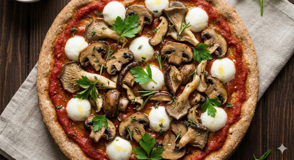 vegelates y proteína en pizzas